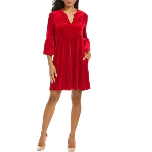 Jude Connally Dresses & Skirts - NWT Jude Connally Kerry Dress in Red Velvet- SMALL